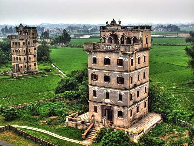 Diaolou cluster in Kaiping, a city administered by Jiangmen.